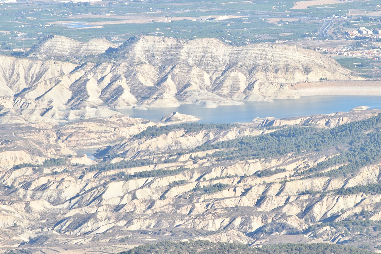 Vista aérea de los Barrancos de Gebas desde Sierra Espuña