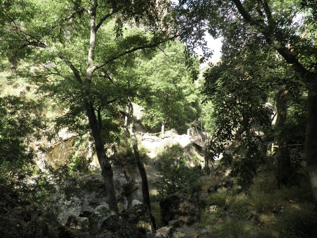 Puentes colgantes en el desfiladero de los Cahorros de Monachil, Granada