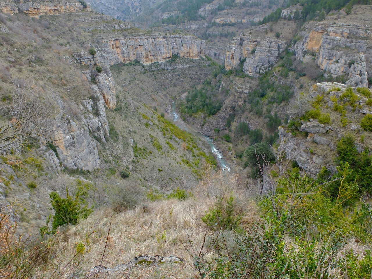 Cañón del Río Leza visto desde el mirador hacia el norte, comarca de Cameros, La Rioja