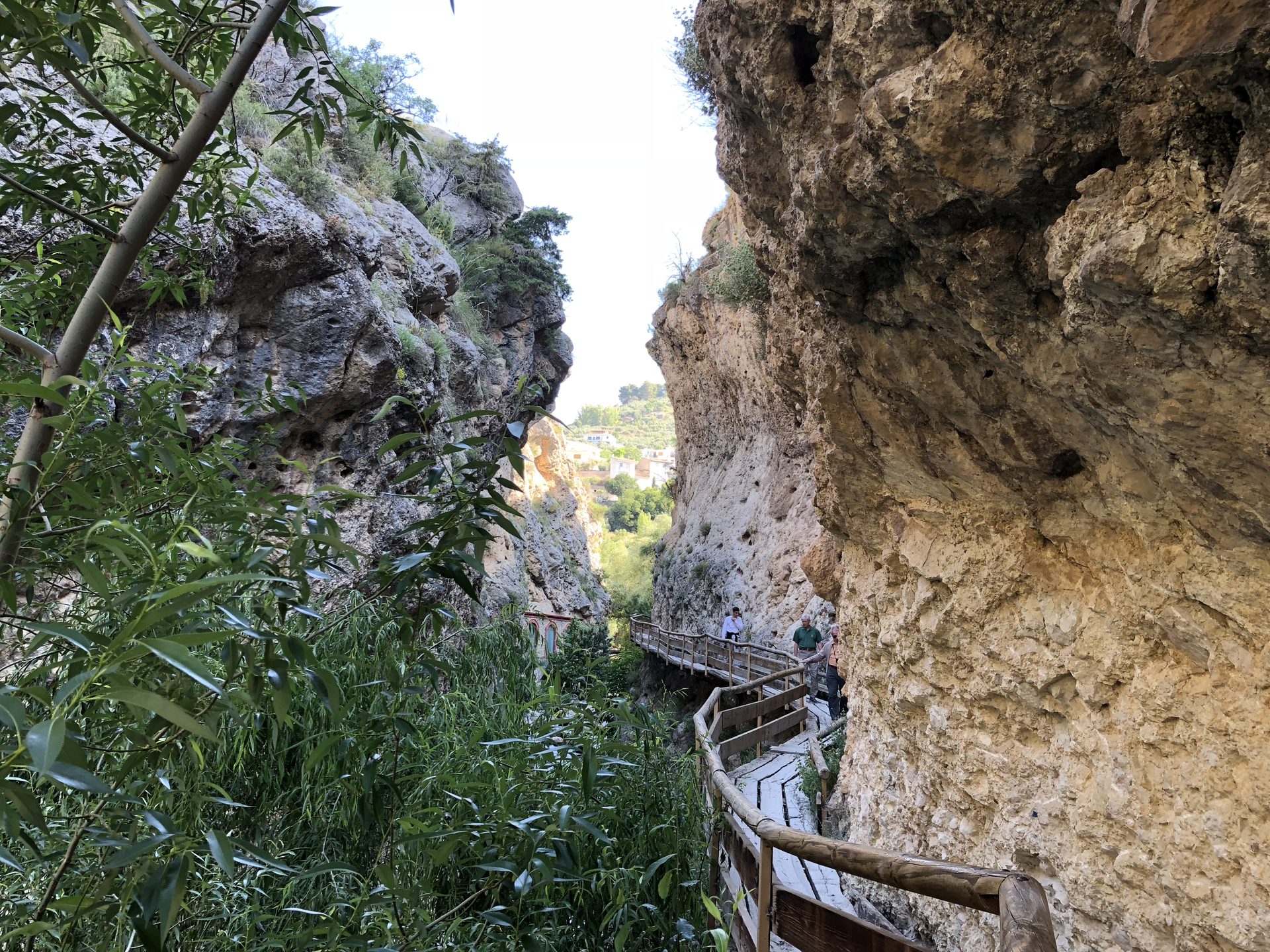 El cañón de la Cerrada del Río Castril con sus paredes de roca y agua turquesa, Granada