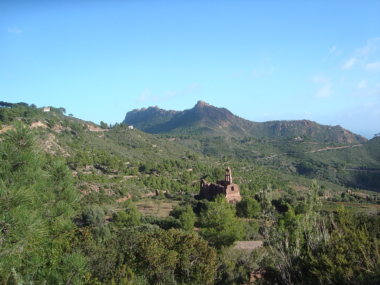 Paisaje del Desert de les Palmes desde las sierras de Benicàssim