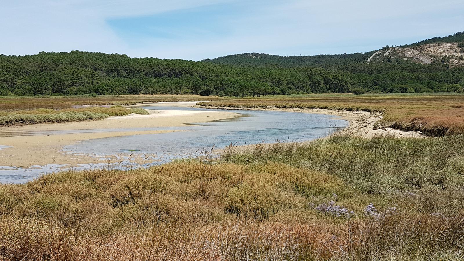 Desembocadura de la Lagoa de Carregal, de agua salobre