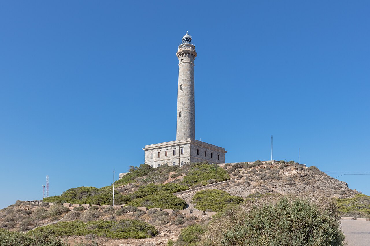 Vista general del Faro de Cabo de Palos, Murcia