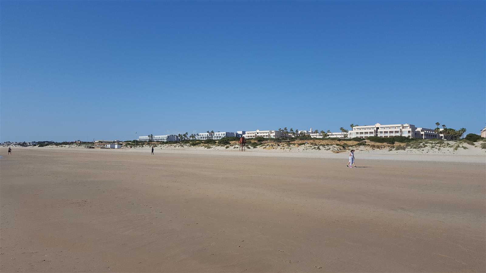 Panorámica de la Playa de la Barrosa en Chiclana, Cádiz