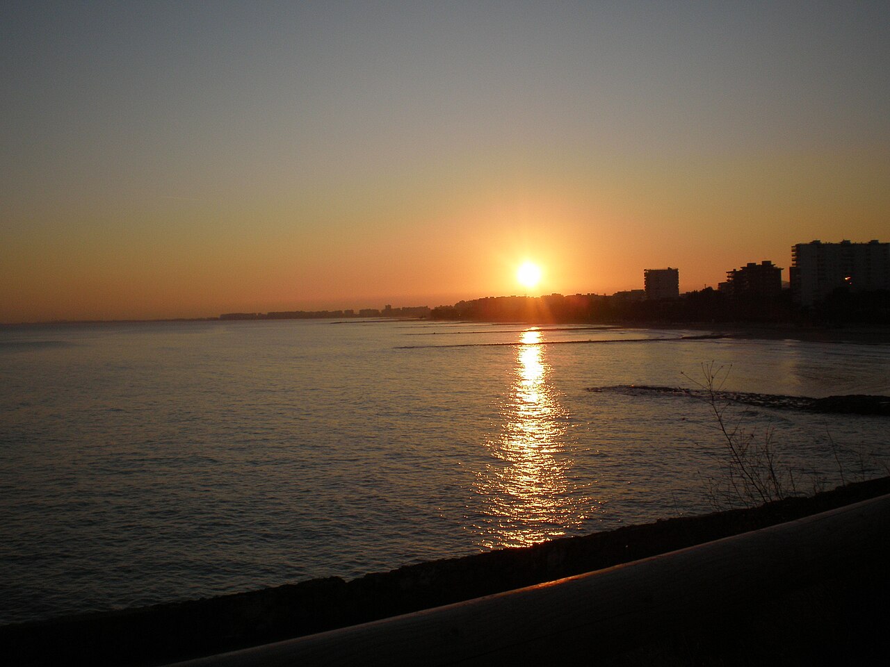 Atardecer en la playa de Benicàssim, Castellón
