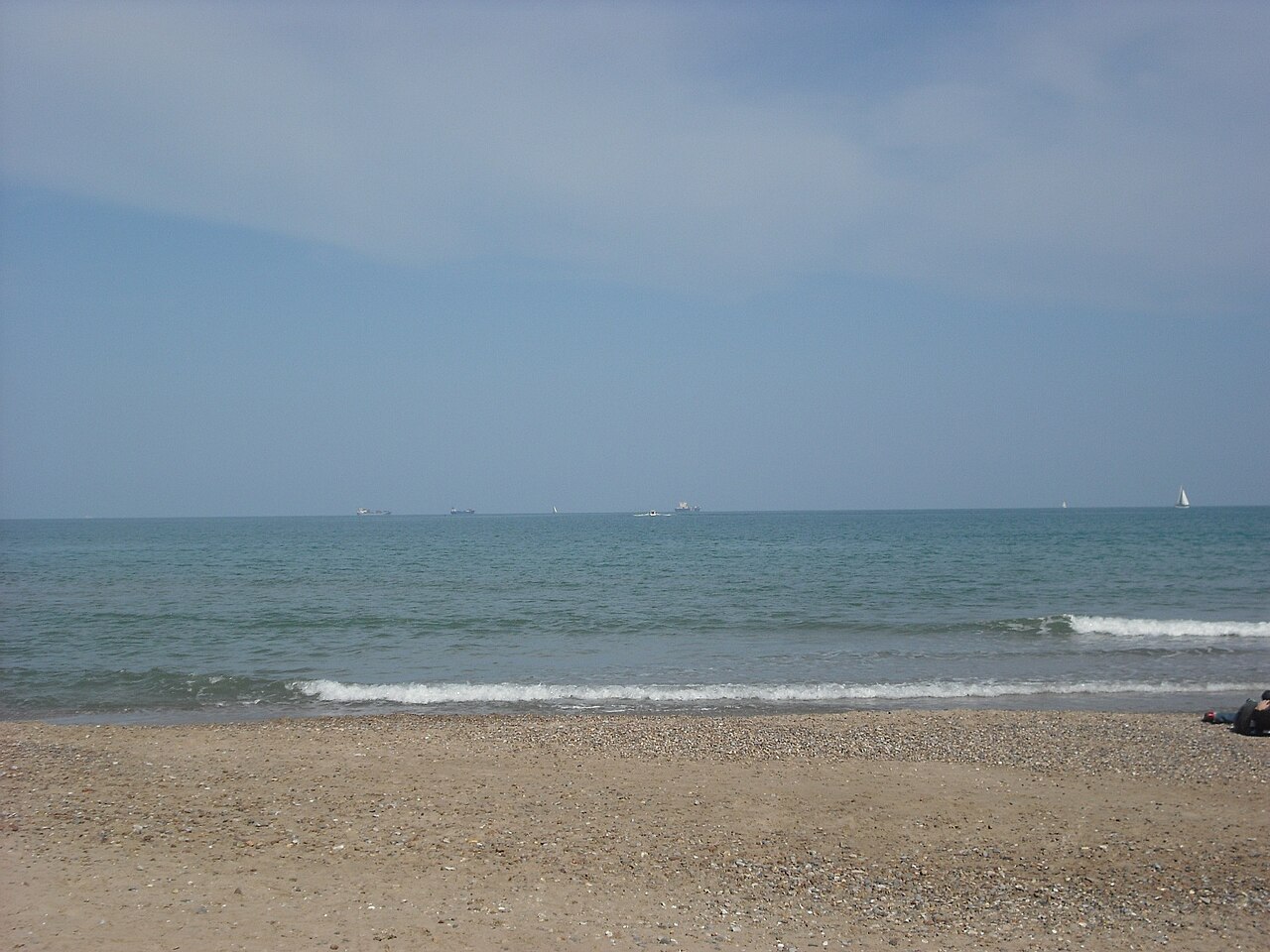 Playa de la Devesa del Saler con arena y pinos al fondo, Valencia
