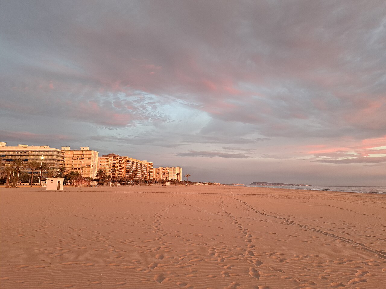 Vista de la playa norte de Gandia, Valencia