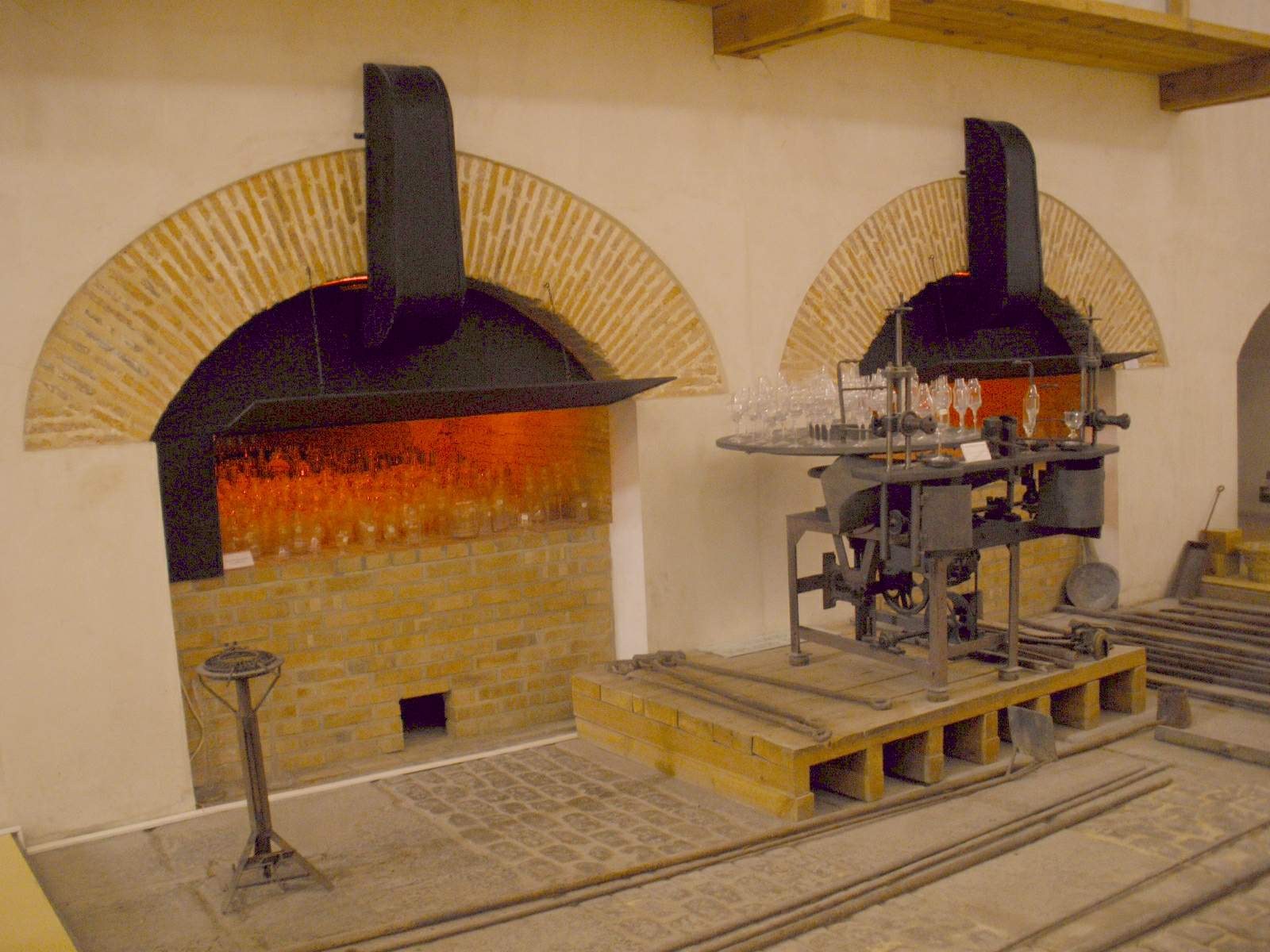 Taller de vidrio artesanal en la Real Fábrica de Cristales de La Granja, San Ildefonso, Segovia