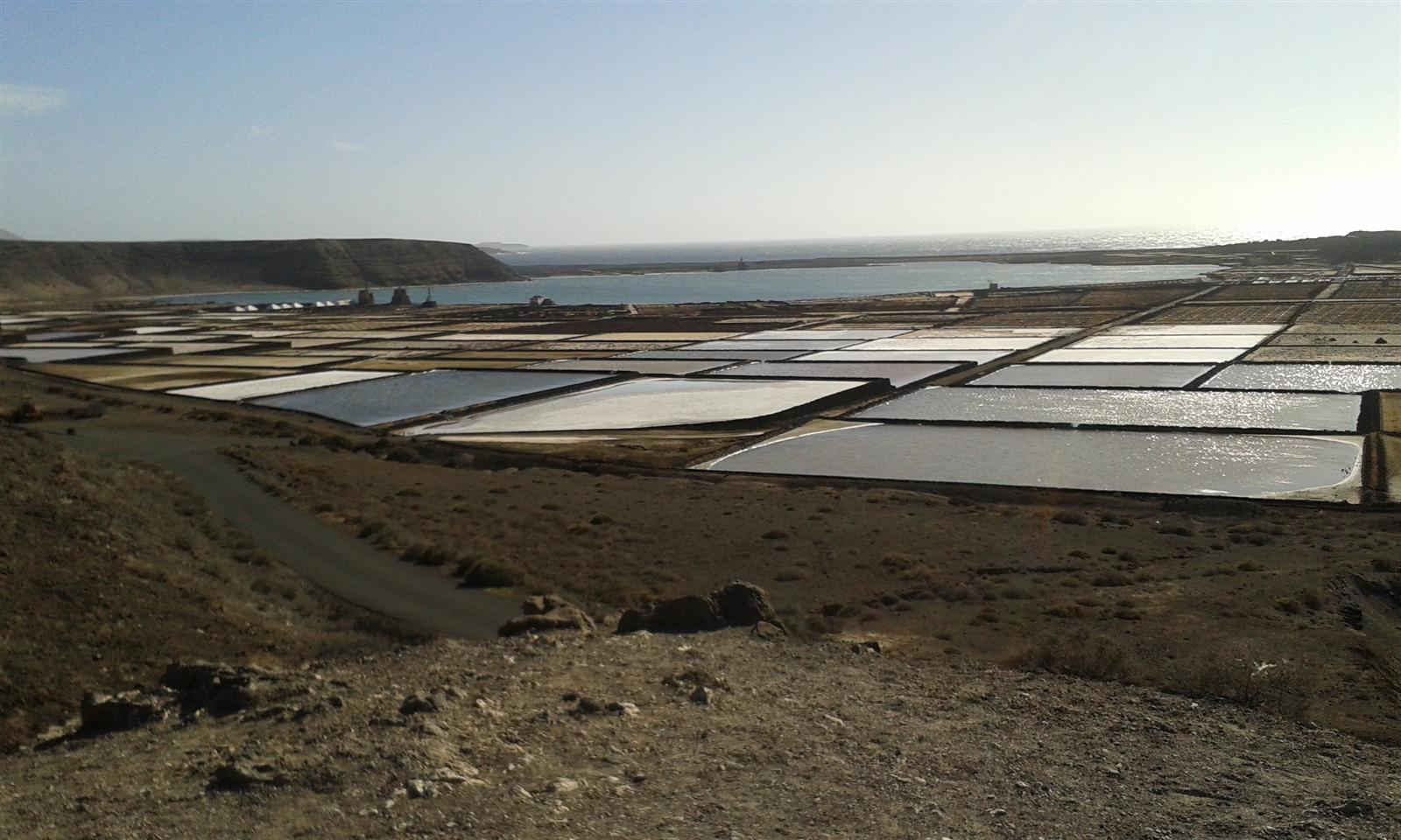 Cuadros de sal de las Salinas de Janubio vistos desde el mirador, Lanzarote