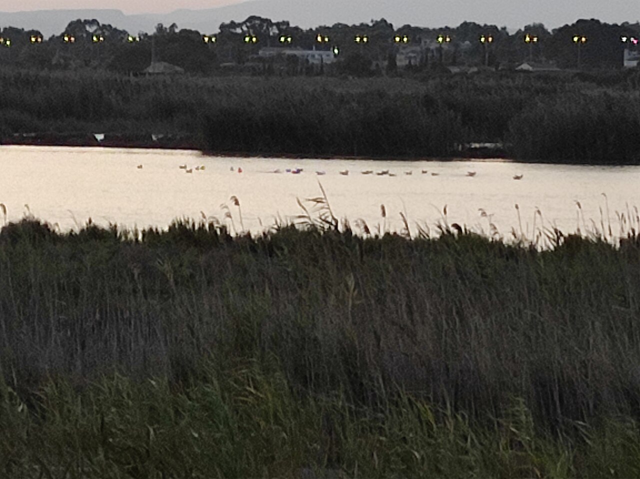 Lámina de agua y cielo en las Salinas de Santa Pola — parque natural de Alicante