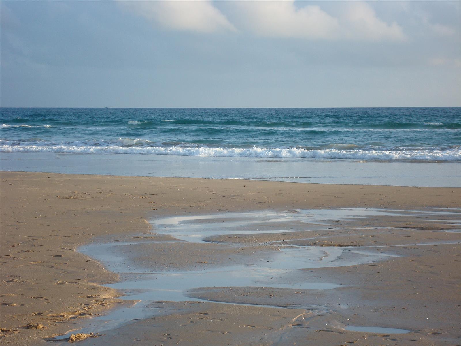 Playa de Zahara de los Atunes con arena mojada y olas atlánticas